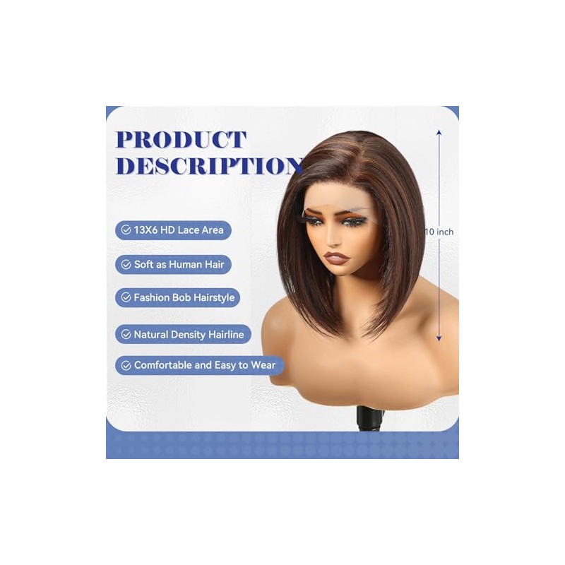 HAIRCUBE Peluca Sintética De Encaje Frontal Hd De 13 X