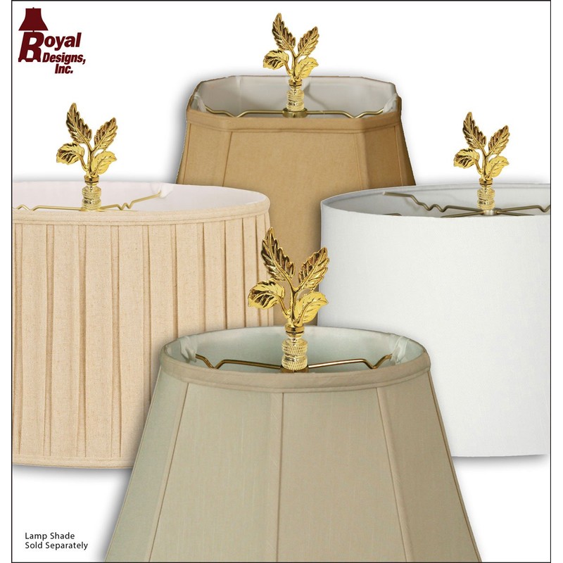 Royal Designs Elegant Leaves Lamp Finial for Lamp Shade- Polished