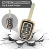 GripKeyShell Black Key Fob Cover with Keychain, 4‑Button Soft TPU