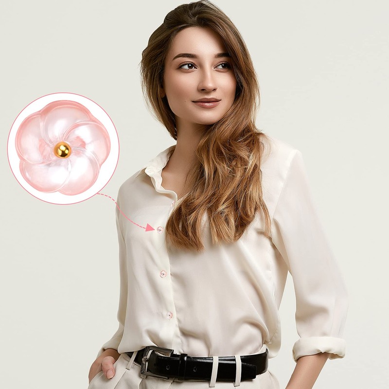 PAGOW 50 Pieces Flower Buttons Sew On with Shank,11.7mm Cute