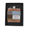 Glen Appin Harris Tweed Hip Flask Gift Boxed (Brown)