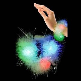 Flashing Panda White Feather LED Flashing Multicolor Raving Bracelet
