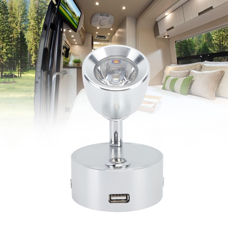 RV Reading Light LED Indoor Bedside Lamp Boat Yacht USB