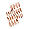 24Pcs Almond Press on Nails Brown French Tip Fake Nails