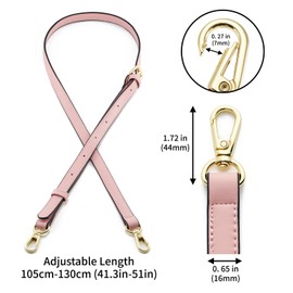 QIUTIMIY Women Microfiber Leather Adjustable Replacement Strap,Shoulder Straps For Wallet Purse Handbag,Crossbody Bag Strap(Gold-Pink)