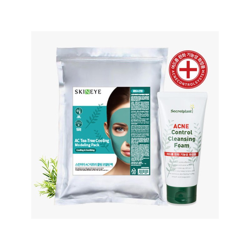 Skinai 스킨아이AC티트리 쿨링 모델링팩1kg + 아크네 컨트롤 티트리 클렌징폼 Skin
