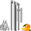 Smooth Silver Stainless Steel Water Pitcher with Ice Guard, Polished