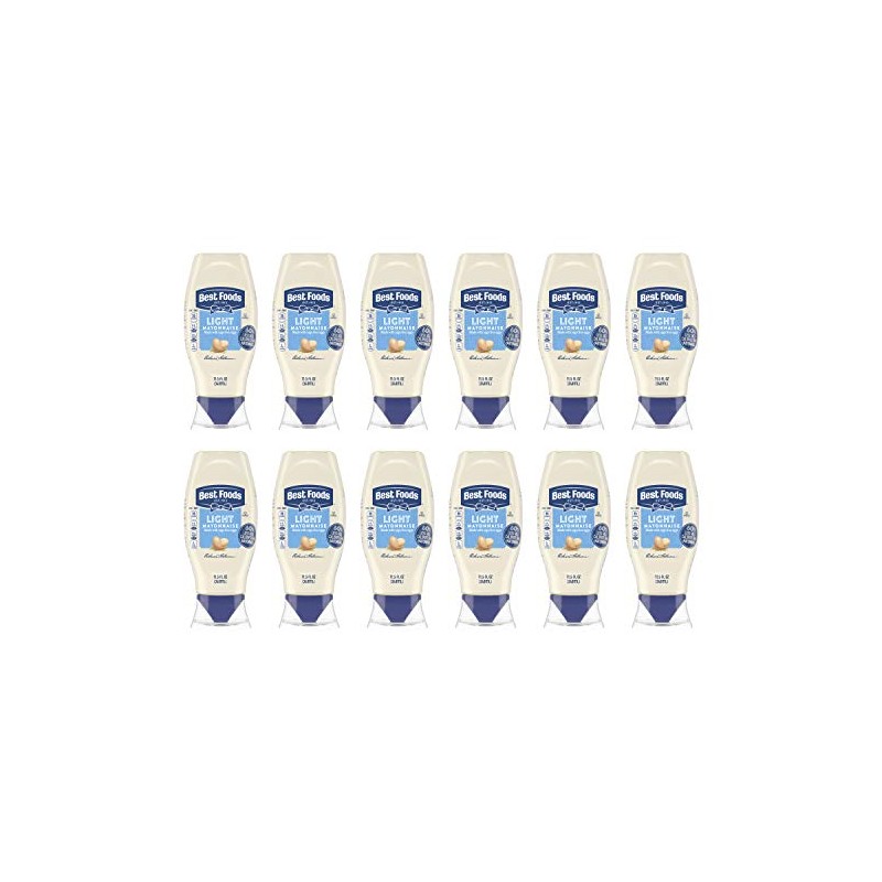 Best Foods Light Mayonnaise 12 Count Squeeze For A Creamy