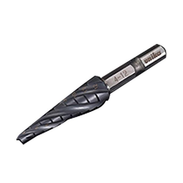 Unica Step Drill, Quattro, Number of Steps, 9, 6.35, Hexagonal