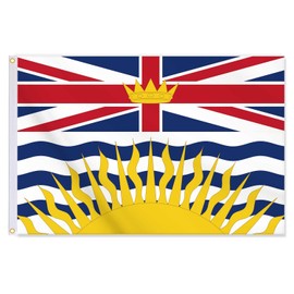 24x36 Inch British Colombia Canada Flag,2x3 FT Canadian Province BC Flag,Medium Digitial Double-Printed Durable 150D Thick Polyester Decorations with 2 Brass Grommet