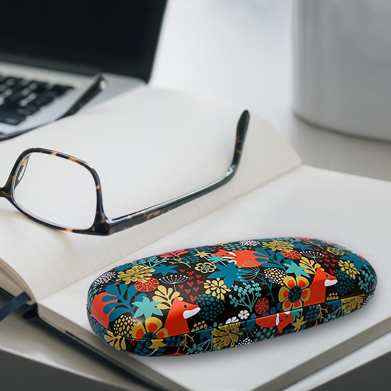 molshine Hard Shell PU Leather Glasses Case, Travel Portable Eyeglass