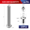 1/4-20 x 2 Inch 20Pcs Flat Head Hex Socket Cap
