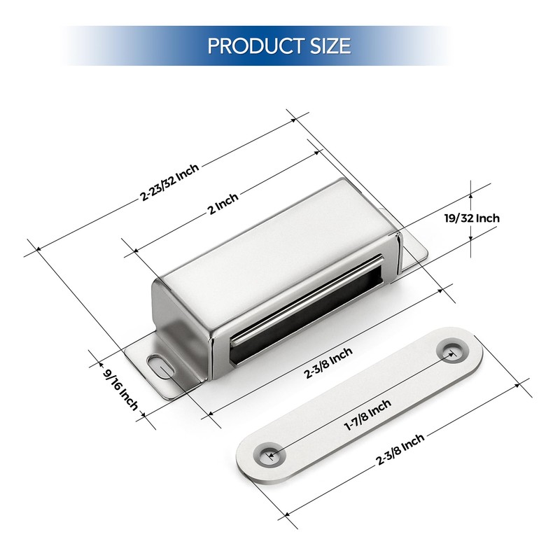 Ravinte Cabinet Door Magnets, 60lbs Strong Magnetic Door Catch, Heavy