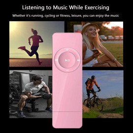 MP3-Player, 8-GB-Musikplayer, eingebauter Lautsprecher, ultraflacher Musikplayer, tragbarer verlustfreier HiFi-Sound, Unterstützung von bis zu 128 GB (Rose)