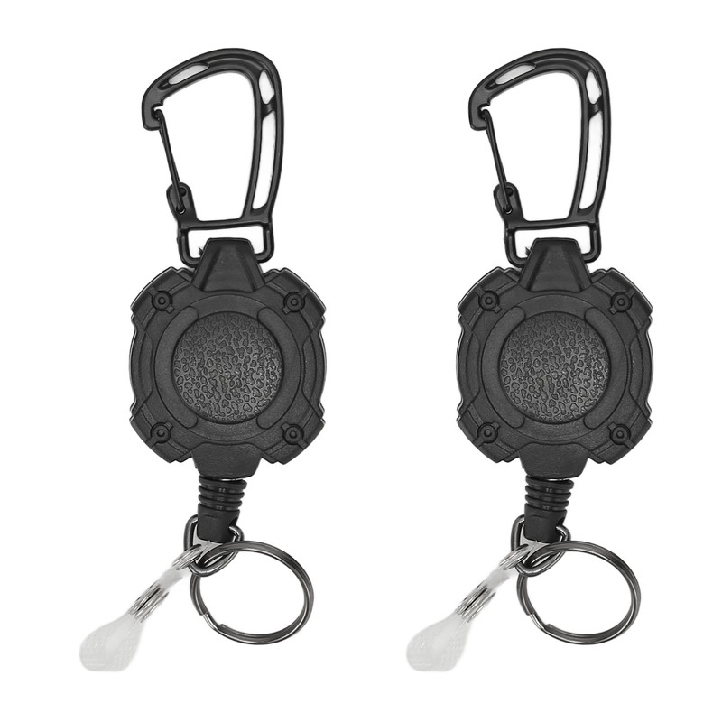 2 PCS Retractable Key Chain High Resiliency 31.5in Frosted Shell