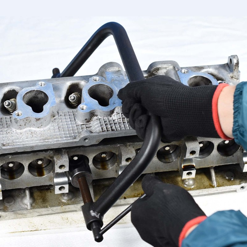 TILIBOTE Valve Spring Compressor,with 11Pcs Valve Spring Compressor Tools,Valve Guide