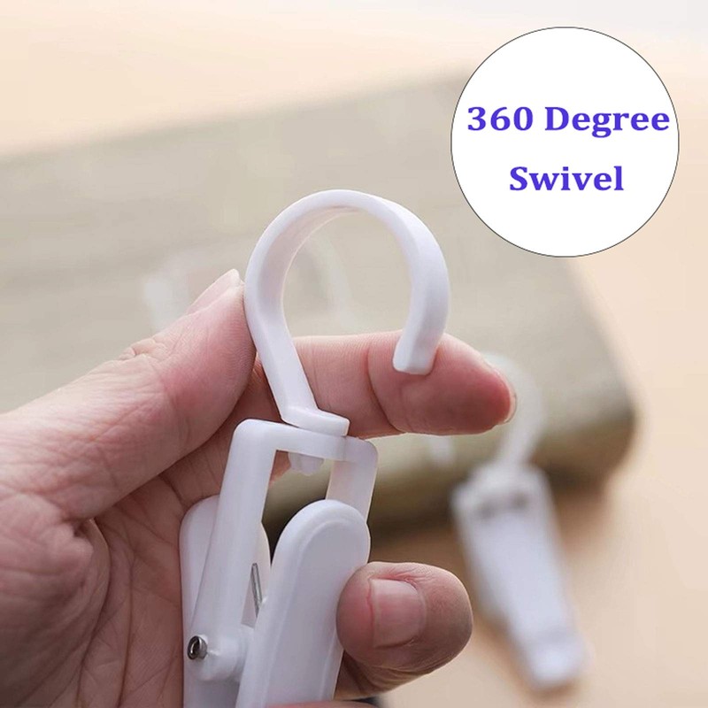 Super Strong Swivel Hanging Hooks - Laundry & Curtain Clips,