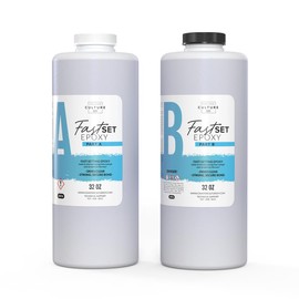 Counter Culture DIY Fast Set Epoxy Resin, 64 oz (Half Gallon) Kit, Quick Art Supplies for Coating, Casting, Geodes, Tabletop, Bar Top, Live Edge River Tables, Metallic Stains