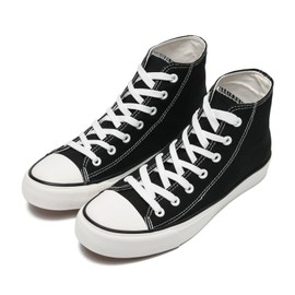 Women’s Men’s Canvas Shoes Ladies High Top Trainers Fashion Plimsolls Casual Lace Up Walking Sneakers Black&White 250