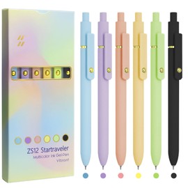 UIXJODO Colored Pens, 6 Pcs Colorful Pens Fine Point Smooth Writing Pens, 0.5mm Colored Ink Gel Pens for Journaling Note Taking, School Supplies Gifts for Women (6 Pcs Gold Vibrant)