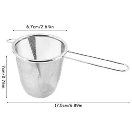 2Pcs Tea Strainers for Loose Tea, Stainless Steel Tea Filter Non Slip Handle Tea Strainer Large Sieve for Sifting Dry Ingredients Flour Pastas Tea