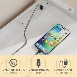 YITAHOME Bakers Rack with Storage Microwave Stand with Trash Can Bin Cabinet and Power Outlet 6-Tiers Coffee Stand Large Microwave Table for Kitchen Dining Room Living Room White