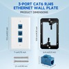 4 Pack Ethernet Wall Plate 3-Port Cat6 Keystone Jack RJ45