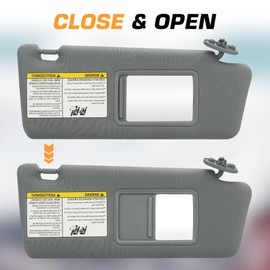 TadaMark Right Passenger Side Sun Visor Fit for Toyota Tacoma 2005 2006 2007 2008 2009 2010 2011 2012 Gray Without Light Replace # 74310-04081-E0