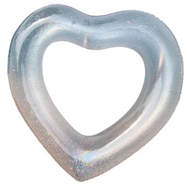 NODC Float Ring, Diameter 47.2 inches (120 cm), Adult, Cute, Heart, Clear, Glitter, Float, Pink, Blue, Exude (Heart Clear Lurete)