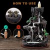 SPACEKEEPER Incense Burner, Backflow Incense Holder 2 sides Waterfall Incense