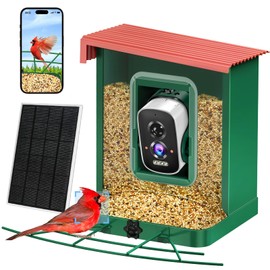 Metal Smart Bird Feeder with Camera – Solar Powered, AI Bird Identification & 2.5K HD Auto Capture Videos, Arrival Notifications, 2.1L Capacity & 100% Durable Design