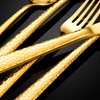 Hammered Silverware Set, 30 Pieces Flatware Set Service for 6,