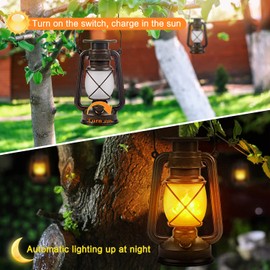 Martiount Solar Lanterns for Outdoor Use - Pack of 2 Solar Garden Light Waterproof Decorative Solar Lights for Outdoor Vintage Hanging Solar Light for Garden Patio Yard