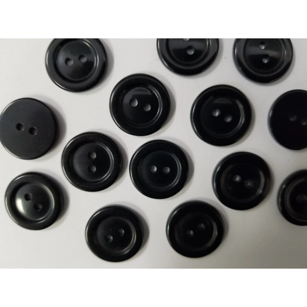 UNIQUE VINTAGE BUTTONS SET OF 12 BLACK TUZ2350
