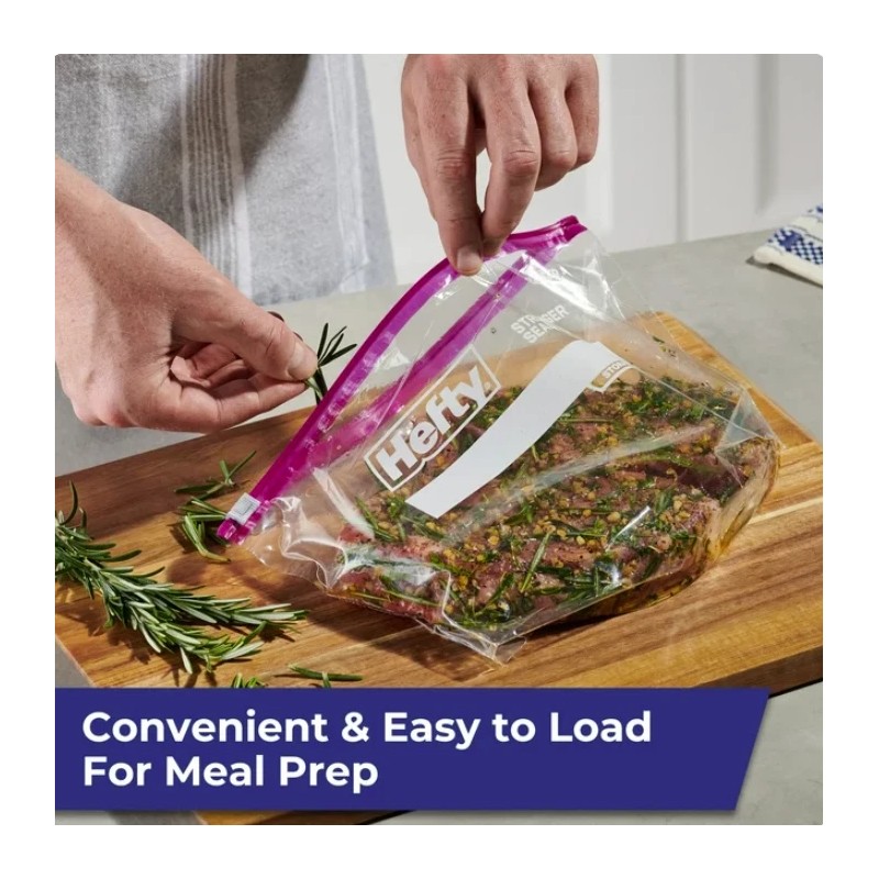 Hefty Slider Storage Bags, Half Gallon Size, 40 Count