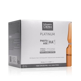 MartiDerm Photo-age Ampolletas faciales super hidratantes. 15% Vitamina C + Proteoglicanos + Repair Complex + Vitamina F. Hidrata, reafirma, Ilumina. 
