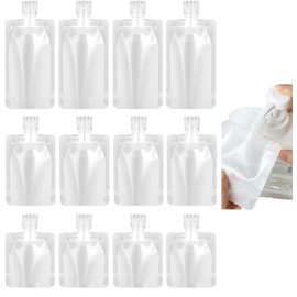 YOMIMI Pouch Container, Shampoo, Divided Pouch, Refill, 1.7 fl oz (50 ml), Travel Pouch, Small Bottle, Individual Packaging for Travel Liquid, Leak Proof, Refillable, Storage, Translucent, Sealed 1.0,