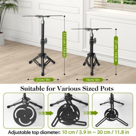 AZEAM 2 Pcs Adjustable Plant Risers for Inside Pots, 10-15" Rise Upgraded Planter Inserts, Metal Plant Lifters Fillers for Tall Square Round Taper Flower Pots Indoor Outdoor (4-12" Top& 6-9" Base)
