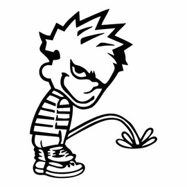 AMA SHOP Sticker Prespaced Child Peeing Funny Black Color | Car Stickers | Sticker for Helmet, Motorcycle, Camper | PVC Sticker for Wall Decal