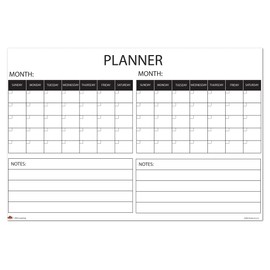 Wall Calendar Large Wet & Dry Erase Laminated Two Month Wall Planner, Size 36" x 24" (Folded Shipping)