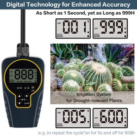 Techbee 1 s to 999 h Short/Long On-Off Interval Repeat Cycle Timer Plug Outlet with Countdown and Light Sensor, Waterproof for Outdoor (15A 1HP)