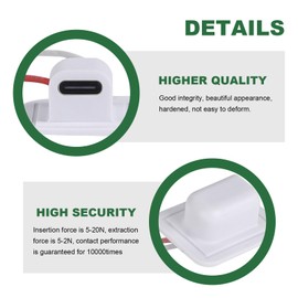 ZIWIMEGO Type-C Female Chassis Charging Port Waterproof with Card Buckle 3A High Current Port USB-C Charger Plug