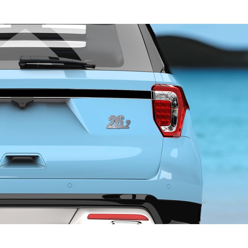 Elektroplate 26.2 Pink Crystal Marathon All Metal Emblem for Cars,