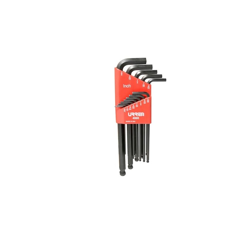 Urrea 4995 Ball Type Hex Key Set, 1/20-Inch to 3/8-Inch
