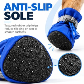 Waterproof Dog Boots for Small Dogs & Puppies – Anti-Slip Paw Protection with Adjustable Drawstring for Rainy Day Walks