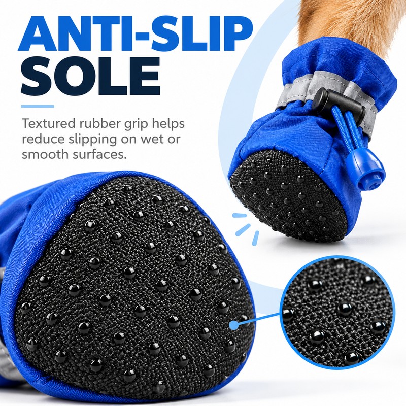 Waterproof Dog Boots for Small Dogs & Puppies – Anti-Slip
