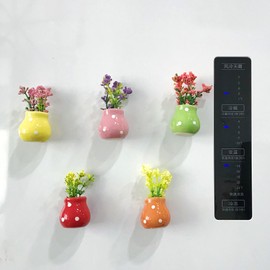 JANLOVE Mini Vase Magnets for Fridge Refrigerator, Tiny Magnetic Ceramic Bud Vases