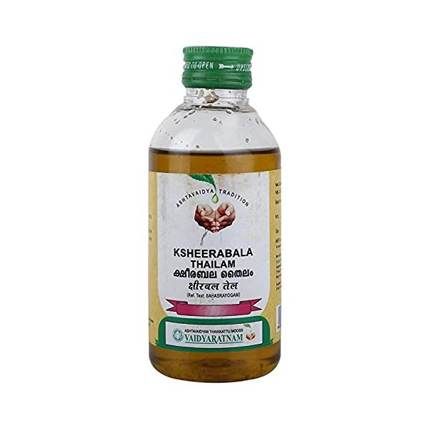 VAIDYARATNAM Ksheerabala Thailam -200 ML (Pack Of 2)| Ayurvedic Products | Ayurveda Products | Vaidyaratnam Products