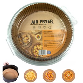 Air Fryer Non-Stick Paper Liners, 100 Pack, Round, 16-20cm, Food Safe, BPA Free, Fits 3-4.5L Deep Fryers and Microwaves