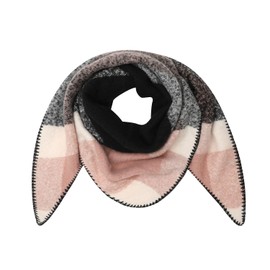 Ever Bloom Women's Checked Autumn Winter Scarf, Winter Scarf, Multicoloured Checked Blanket Scarf, Warm Soft, Black Pink